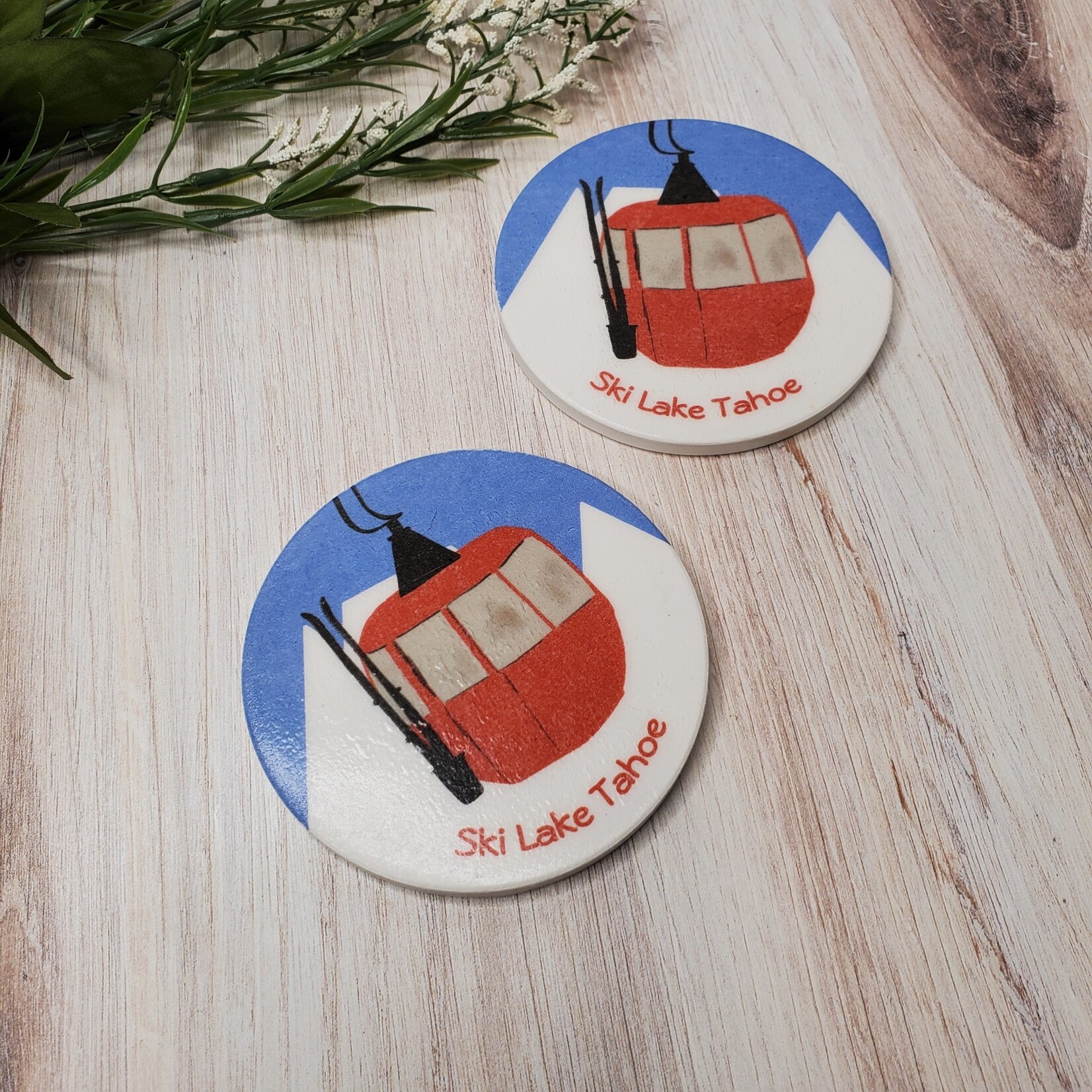 Sue Pemberton Round Ceramic Coasters - 4"