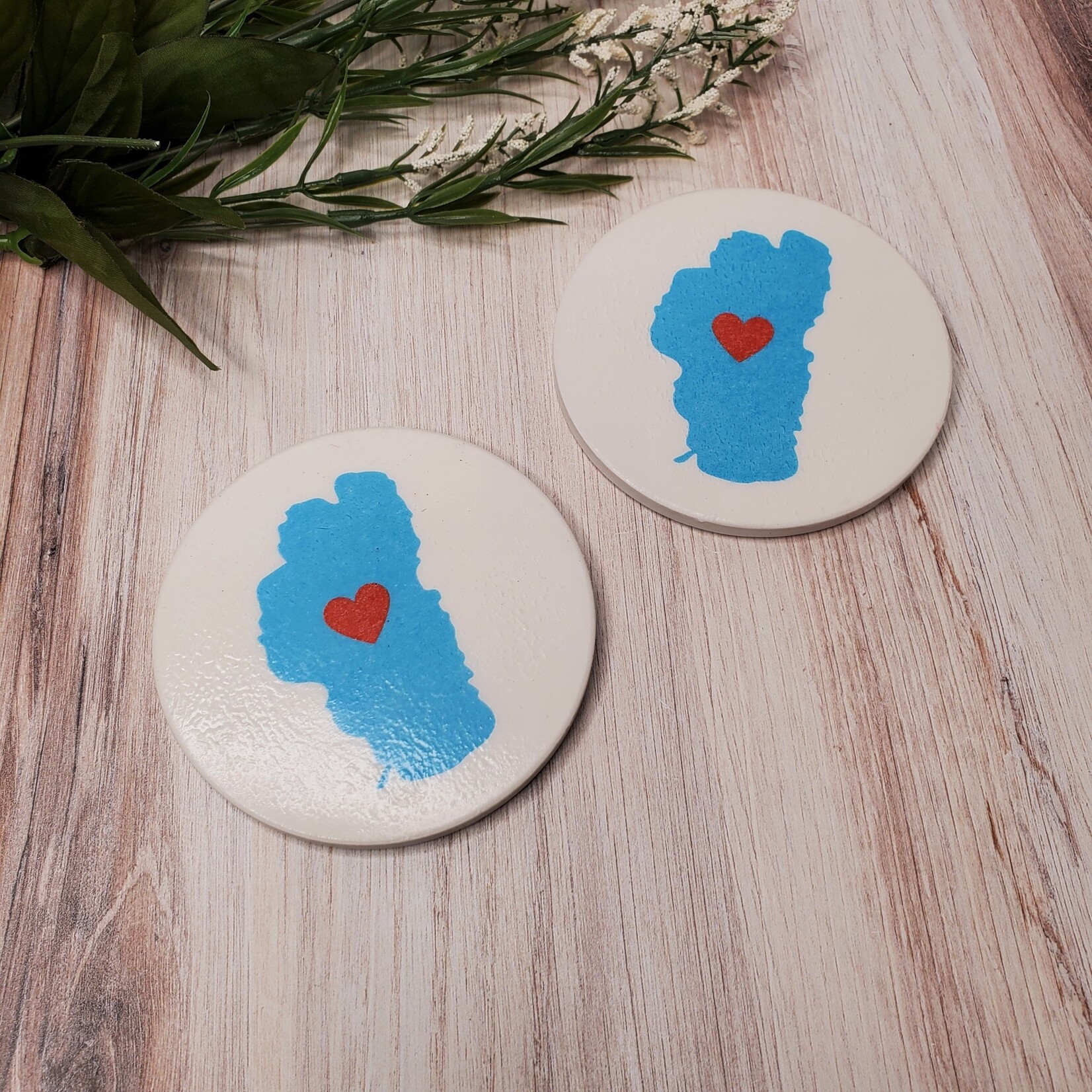 Sue Pemberton Round Ceramic Coasters - 4"