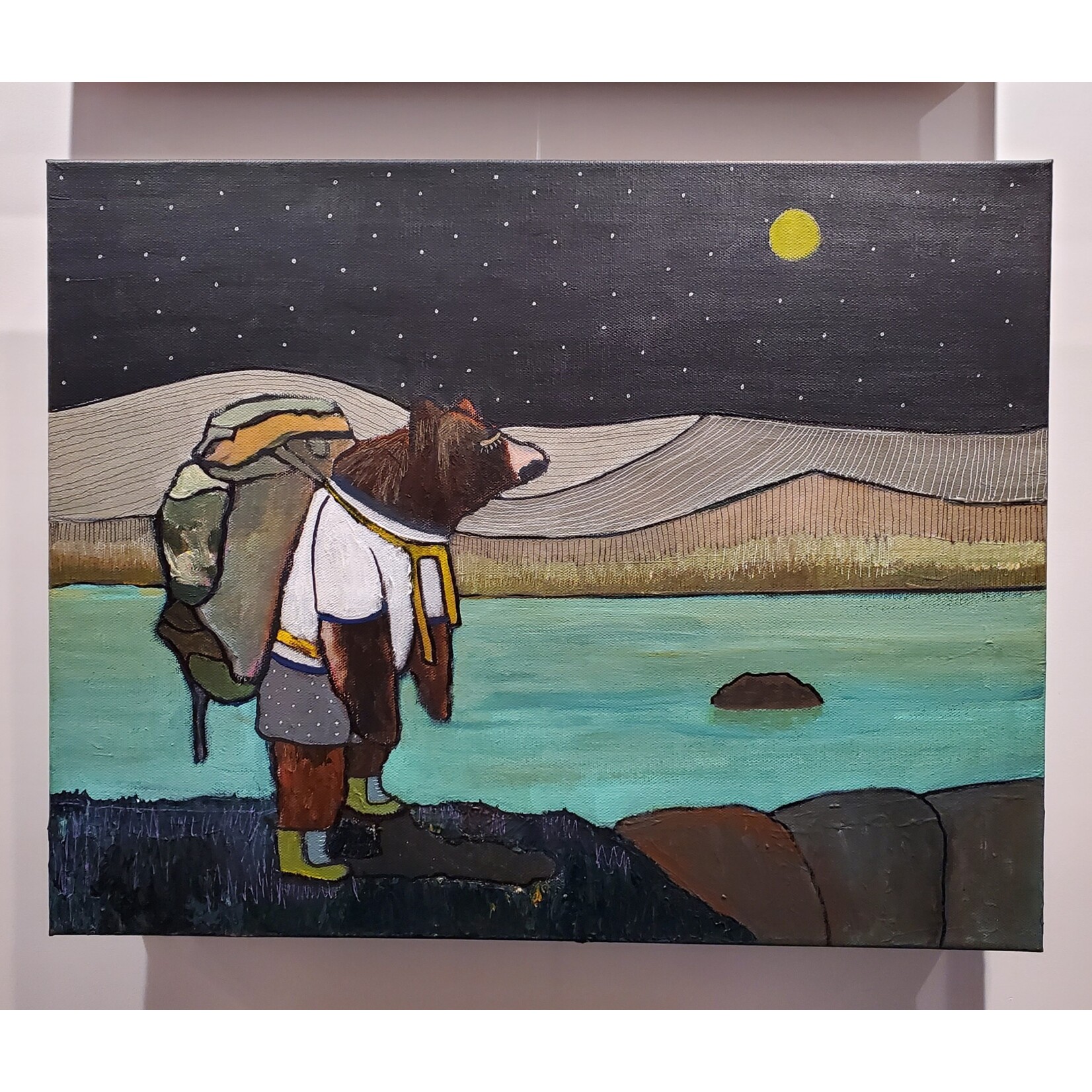 Chilipepper's Painting "Mid Night Bear" - acrylic - 16x20"