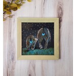 Chilipepper's Painting "Night Walking" - acrylic & resin - 8x8"