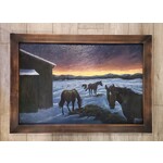 John Randall "The Last Light" - oil on board - framed - 24x36"