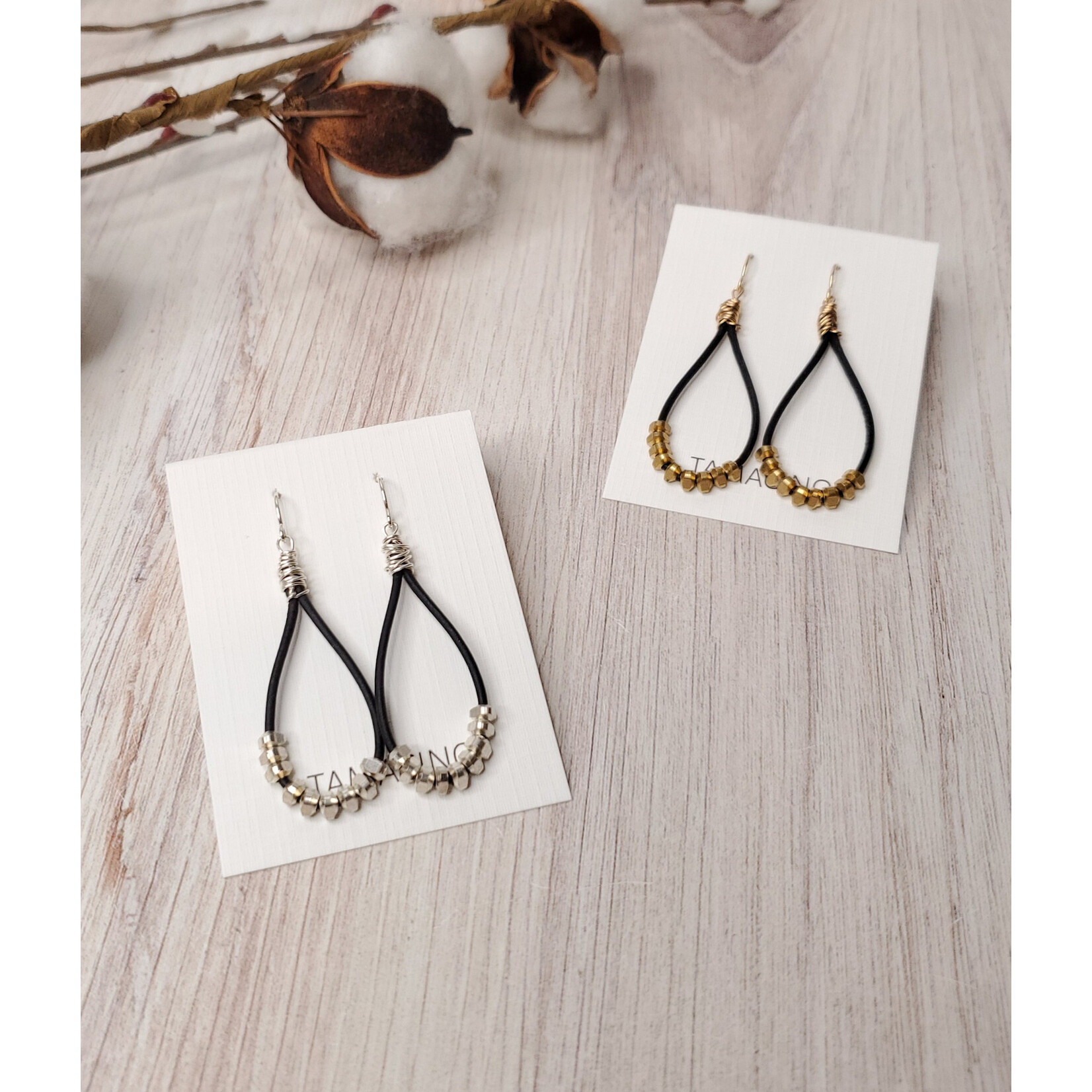 Tamacino Leather & Nugget Earrings