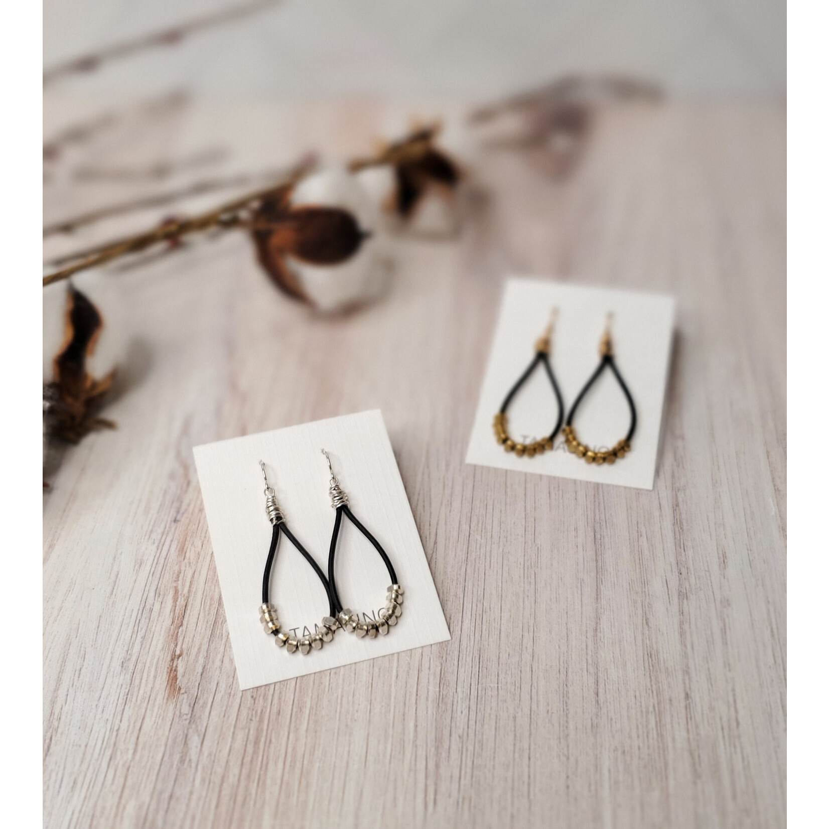 Tamacino Leather & Nugget Earrings
