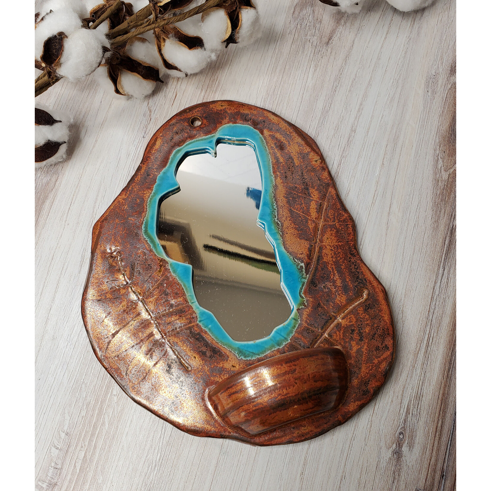 Elaine Randall Tahoe Jewelry Hanger - with impressed plants