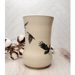 Elaine Randall "Taking Flight" - vase with flying crows