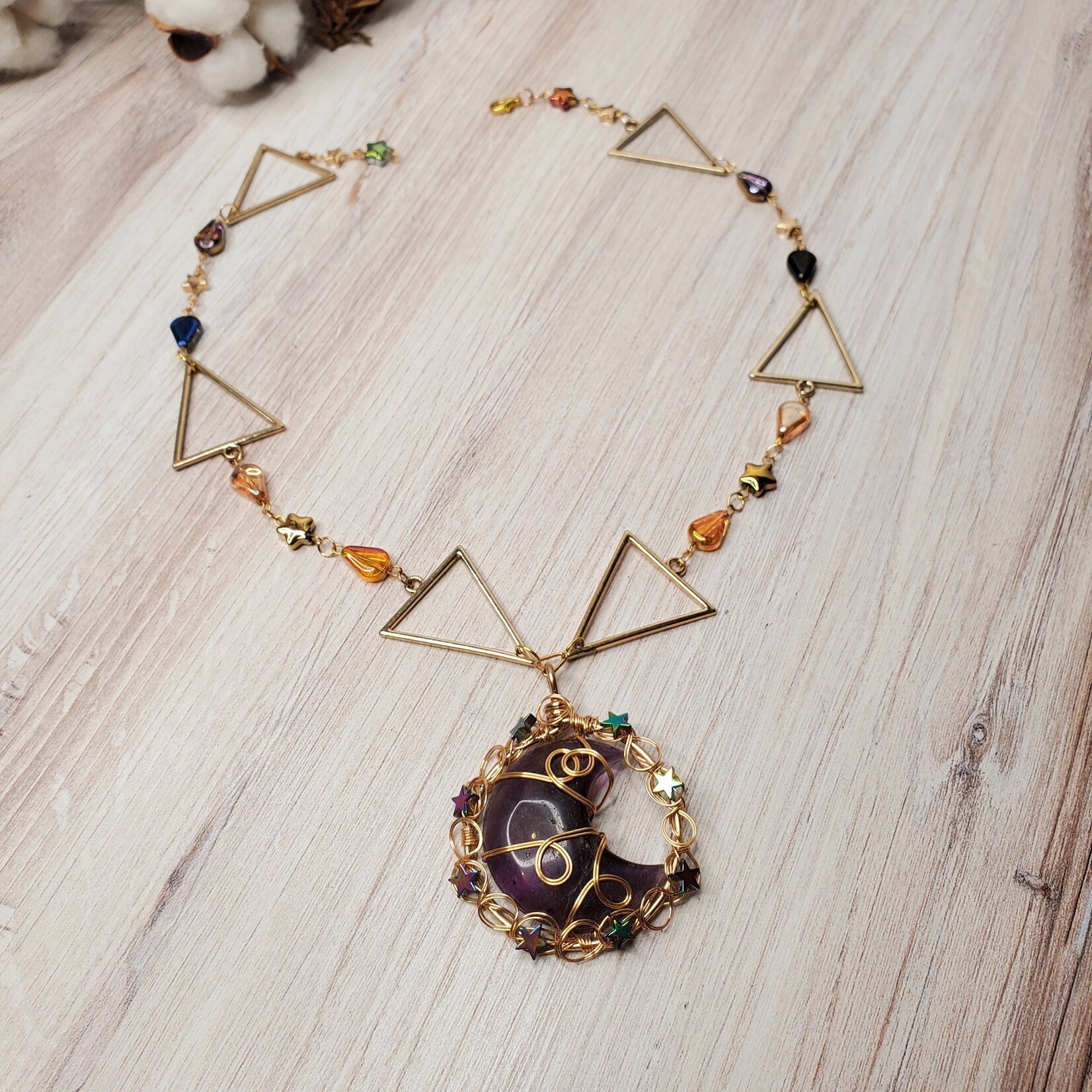 Mary Eastman Crescent Moon Necklace & Earring Set