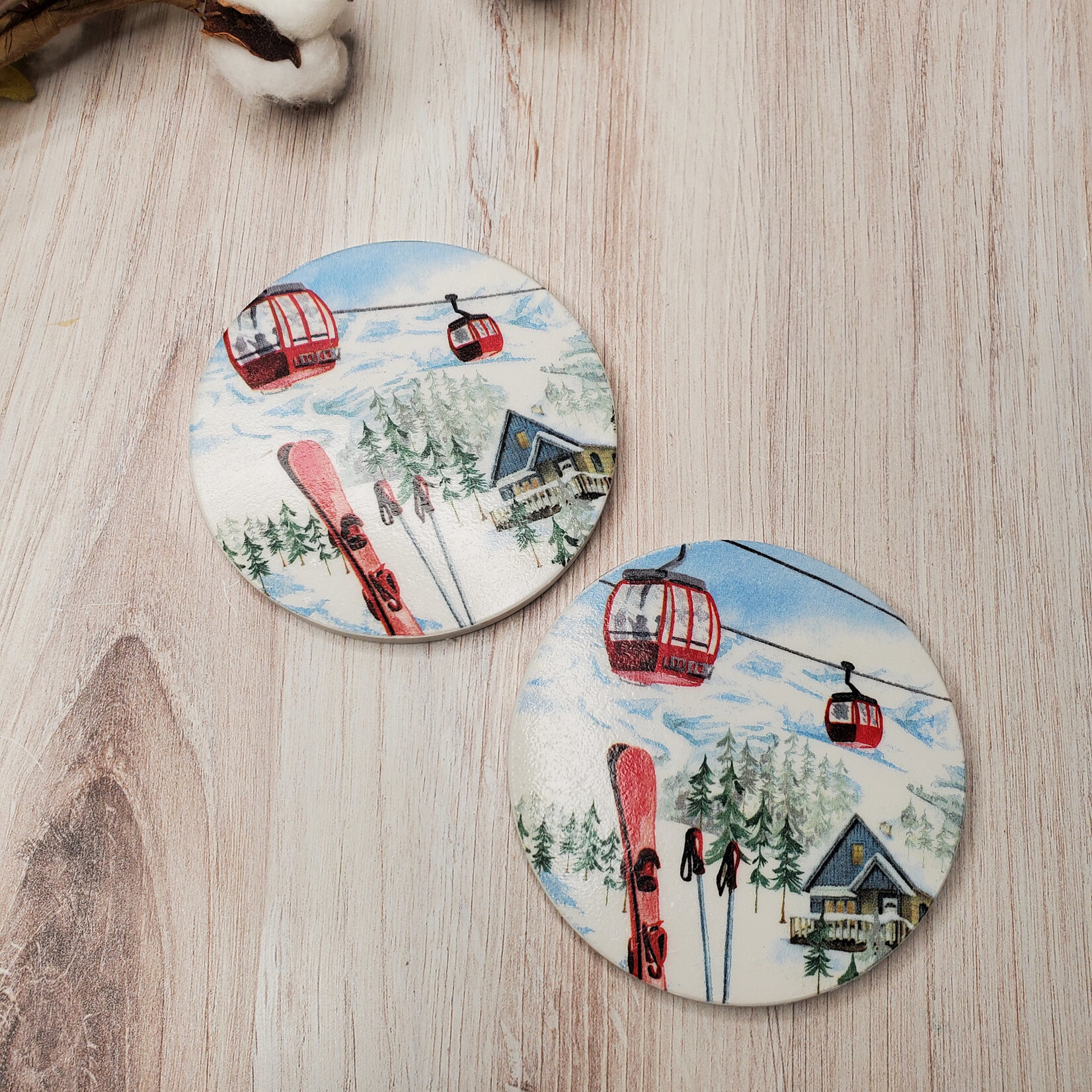 Sue Pemberton Round Ceramic Coasters - 4"