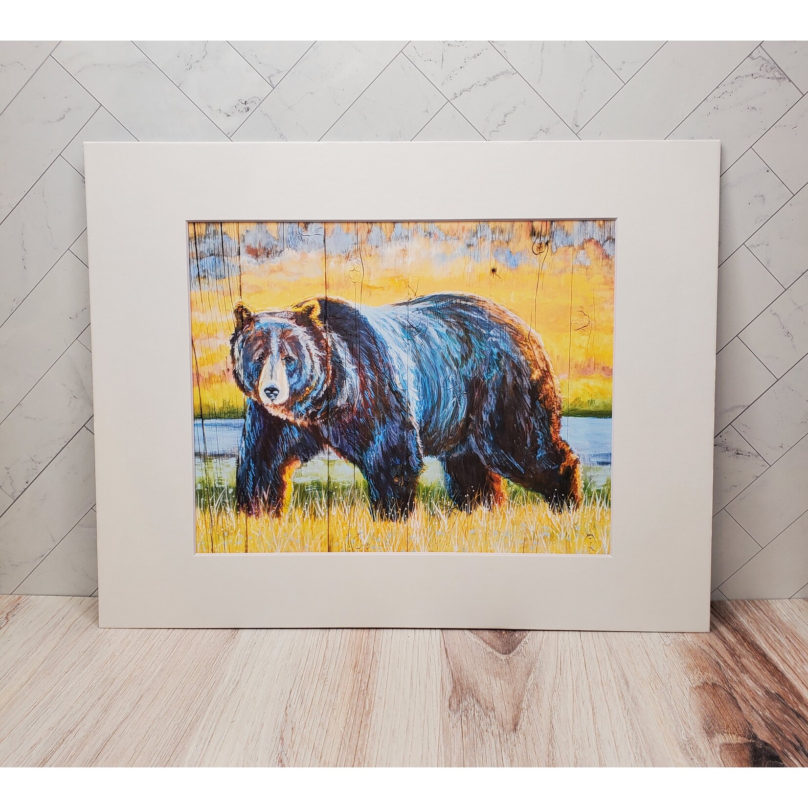 Sara L Smith "Wilding Reclaimed - Sunset Grizzly" - Pigment Ink Print