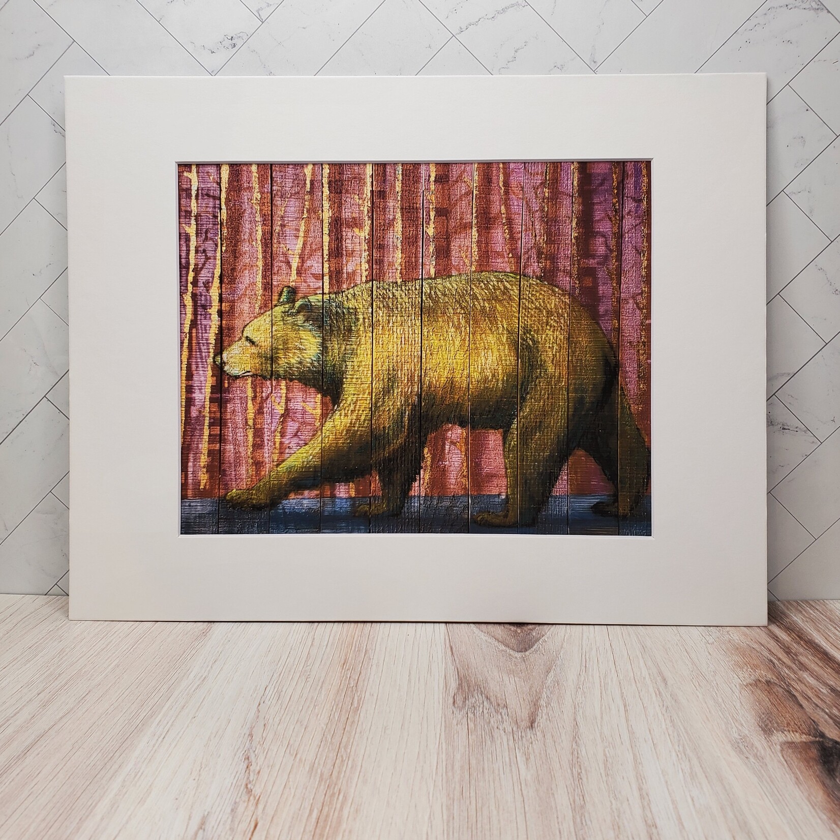 Sara L Smith "Wilding Reclaimed - Walking Bear Green" - Pigment Ink Print