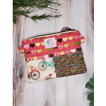 Fast and Luse Zipper Pouch - Bikes & Hearts - Large