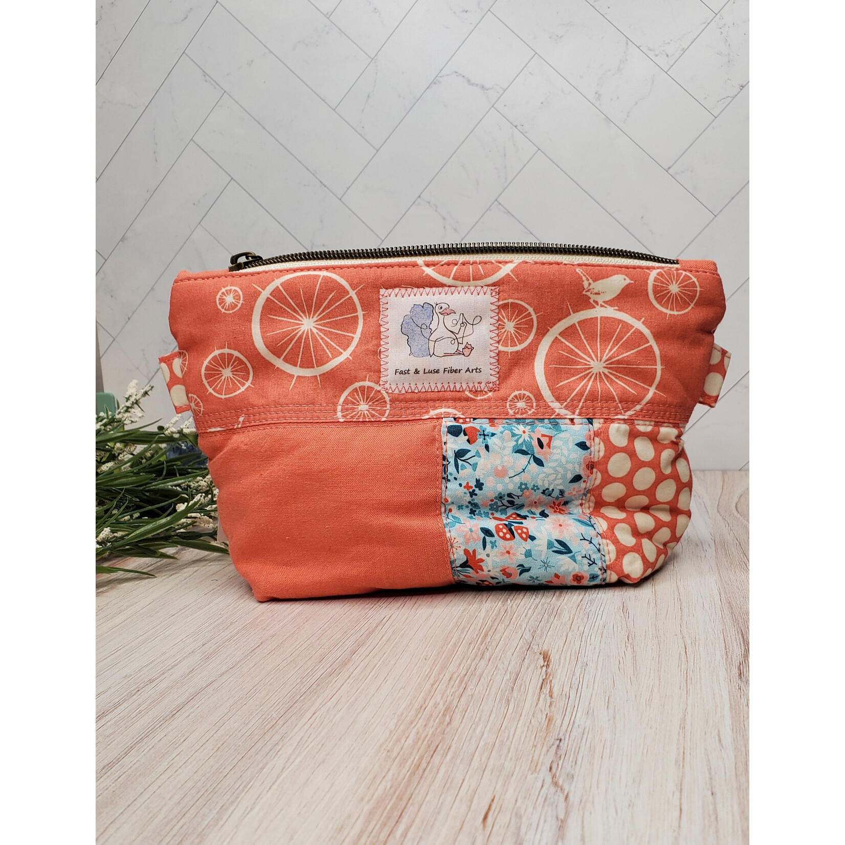 Fast and Luse Zipper Pouch - Birds & Spokes - small