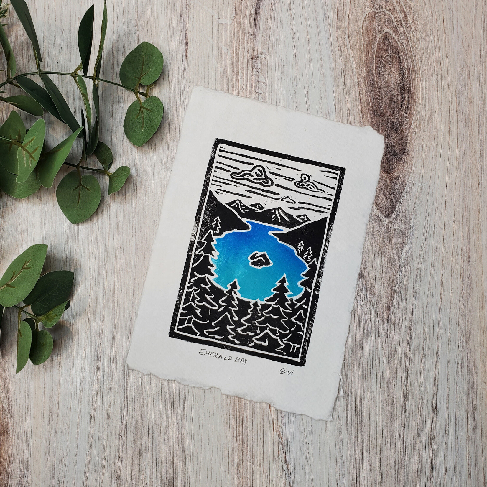 Evi Studio "Emerald Bay" - Lino Block Print