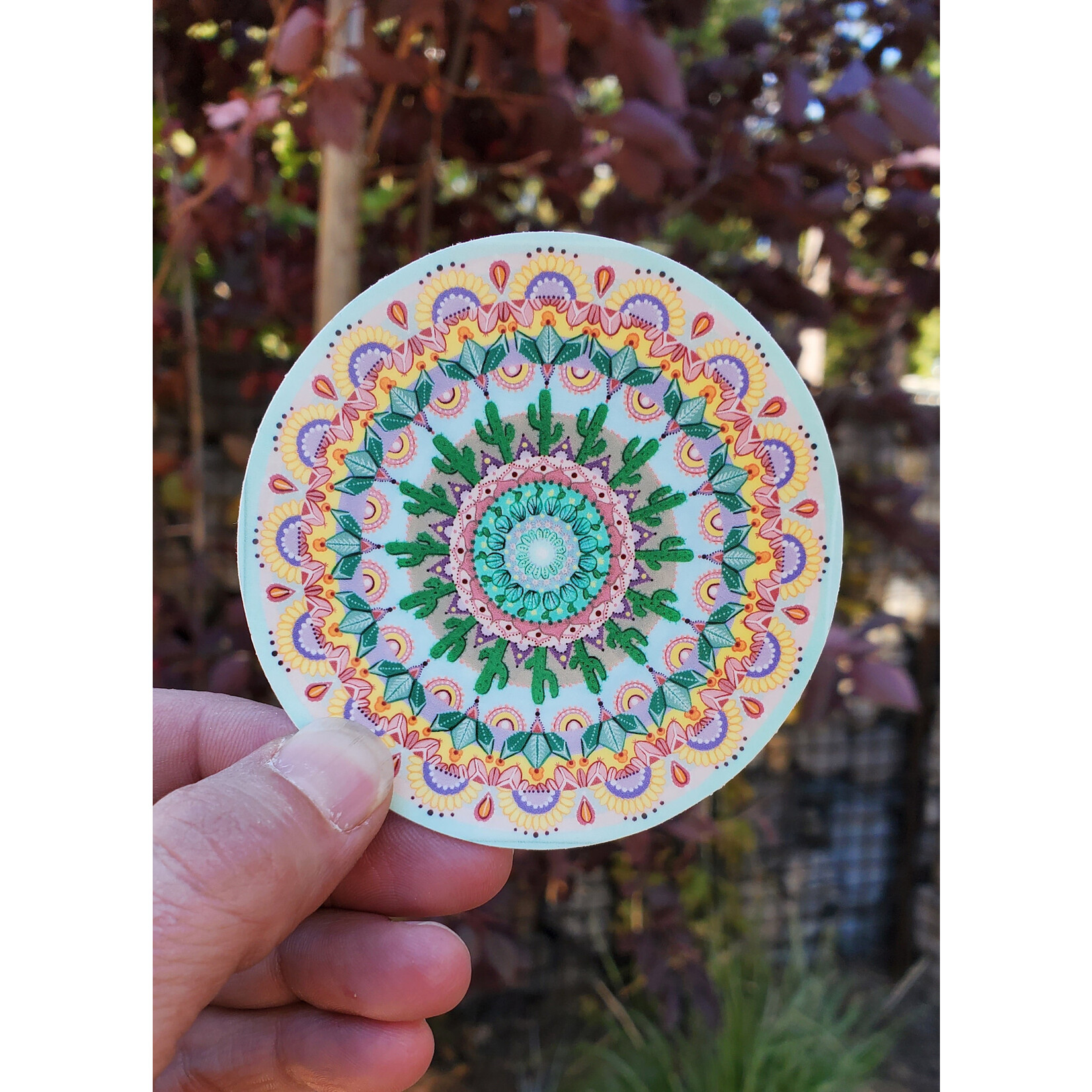 Stirling Studios Pastel Cactus Mandala Sticker