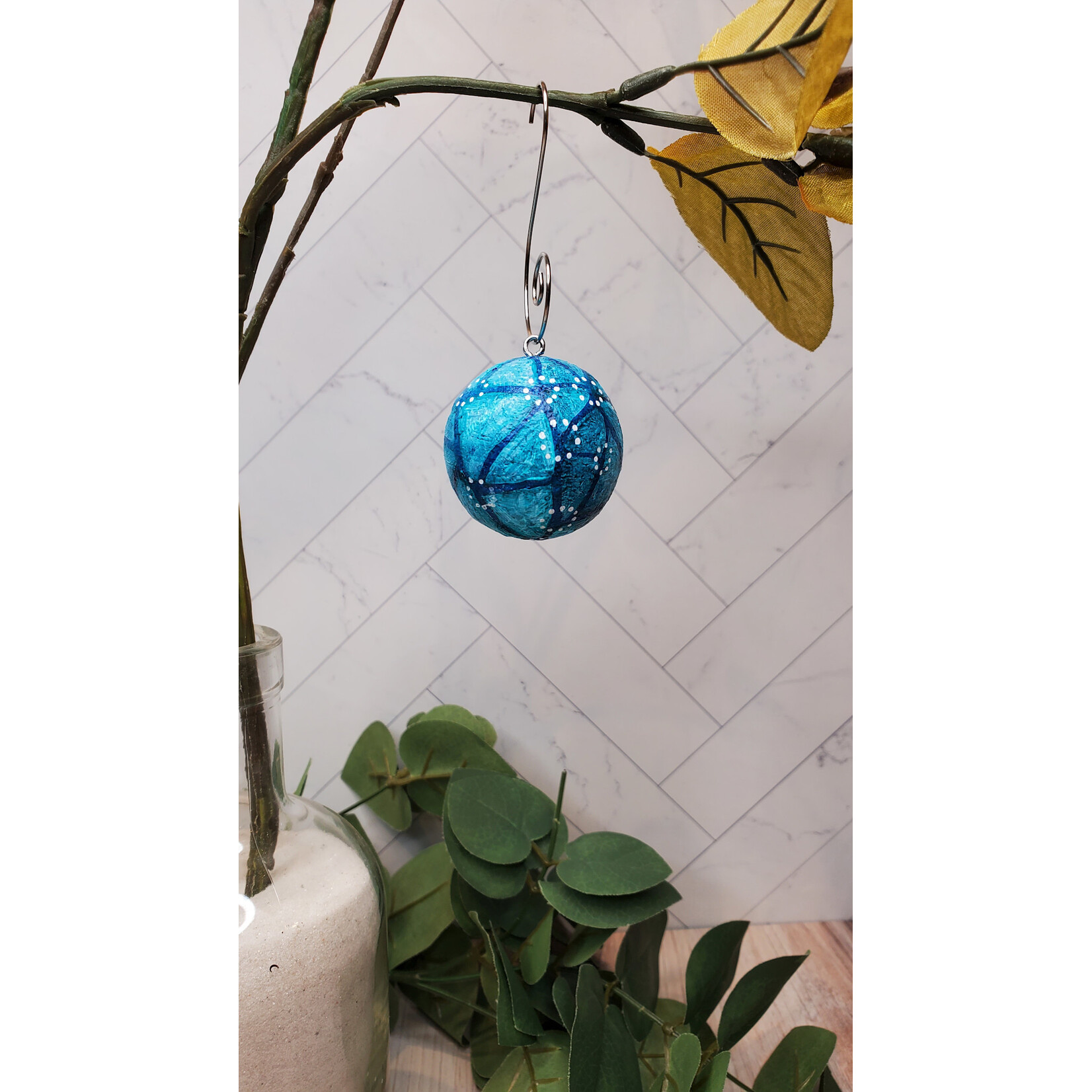 Javamama Small Blue Ball Ornament
