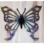 Donna Kotey Butterfly Wall Hanging - Multi Color w/ Gold - Open Wing - FF3