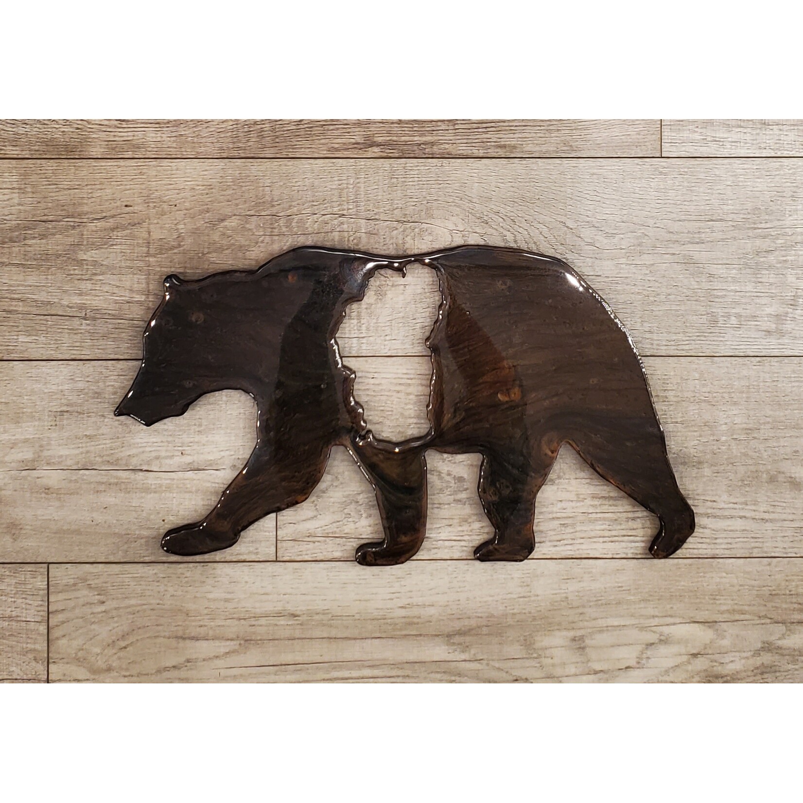 Donna Kotey Black Bear Wall Hanging - Walking w/ Lake Cutout - BB11
