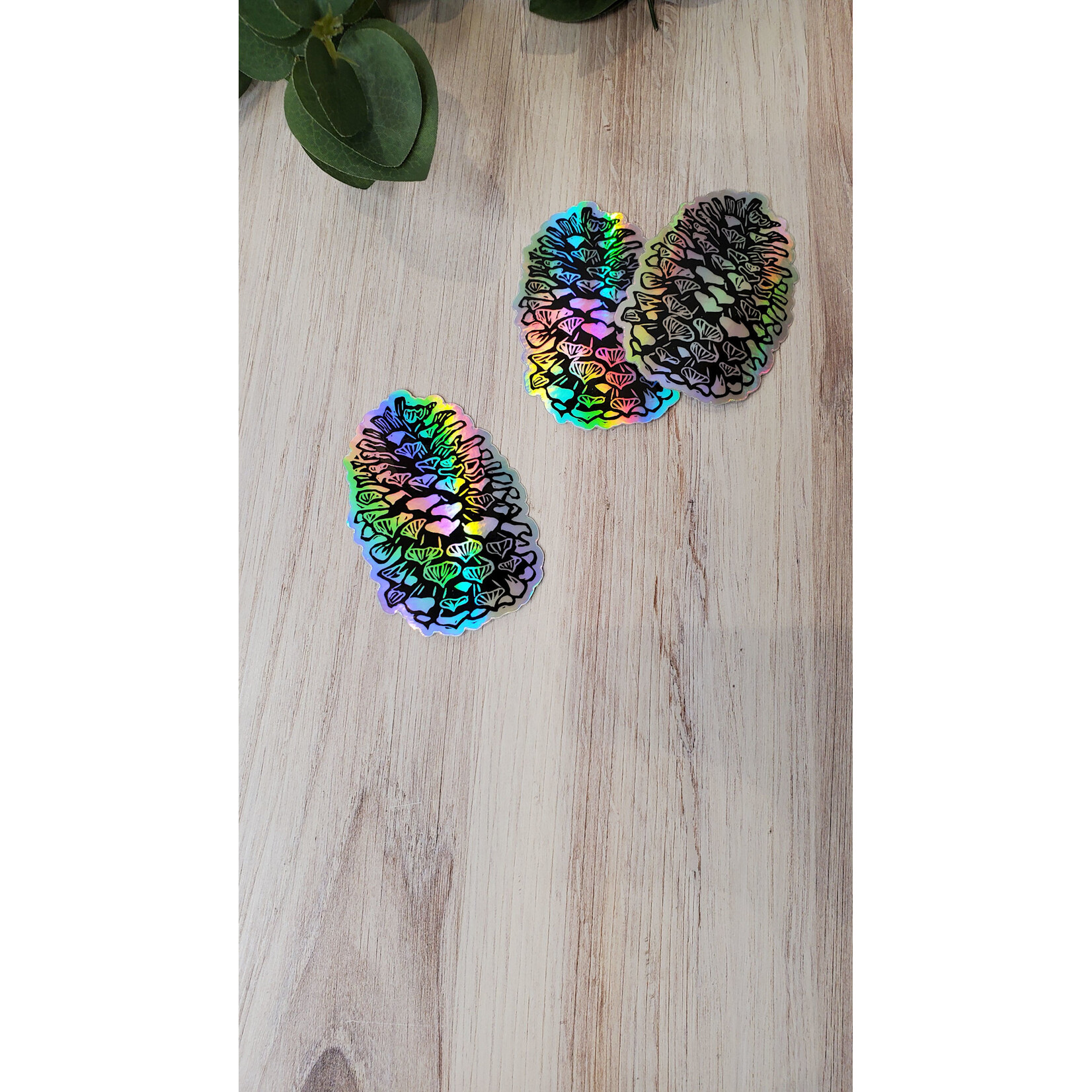 Evi Studio Holographic Pinecone Sticker - 3.5"