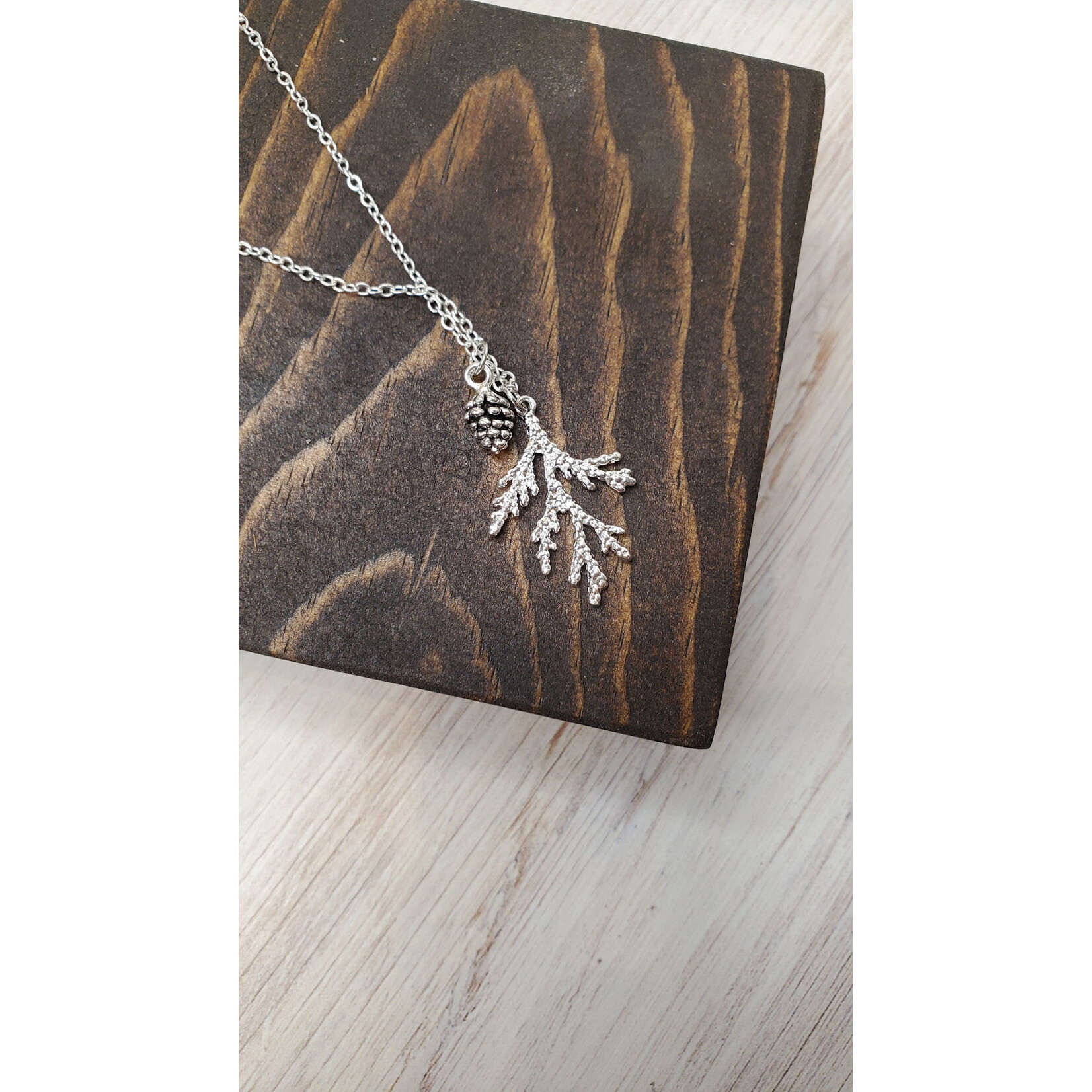 Evi Studio Pinecone Necklace - Mini - w/ Cedar Frond