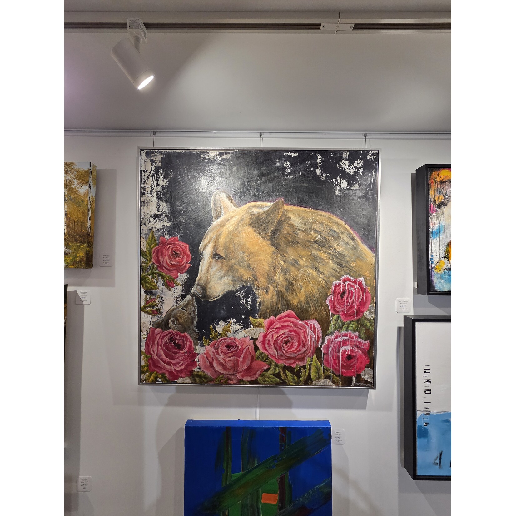 Sara L Smith "Rosa Argentum" - original mixed media - 40x40"