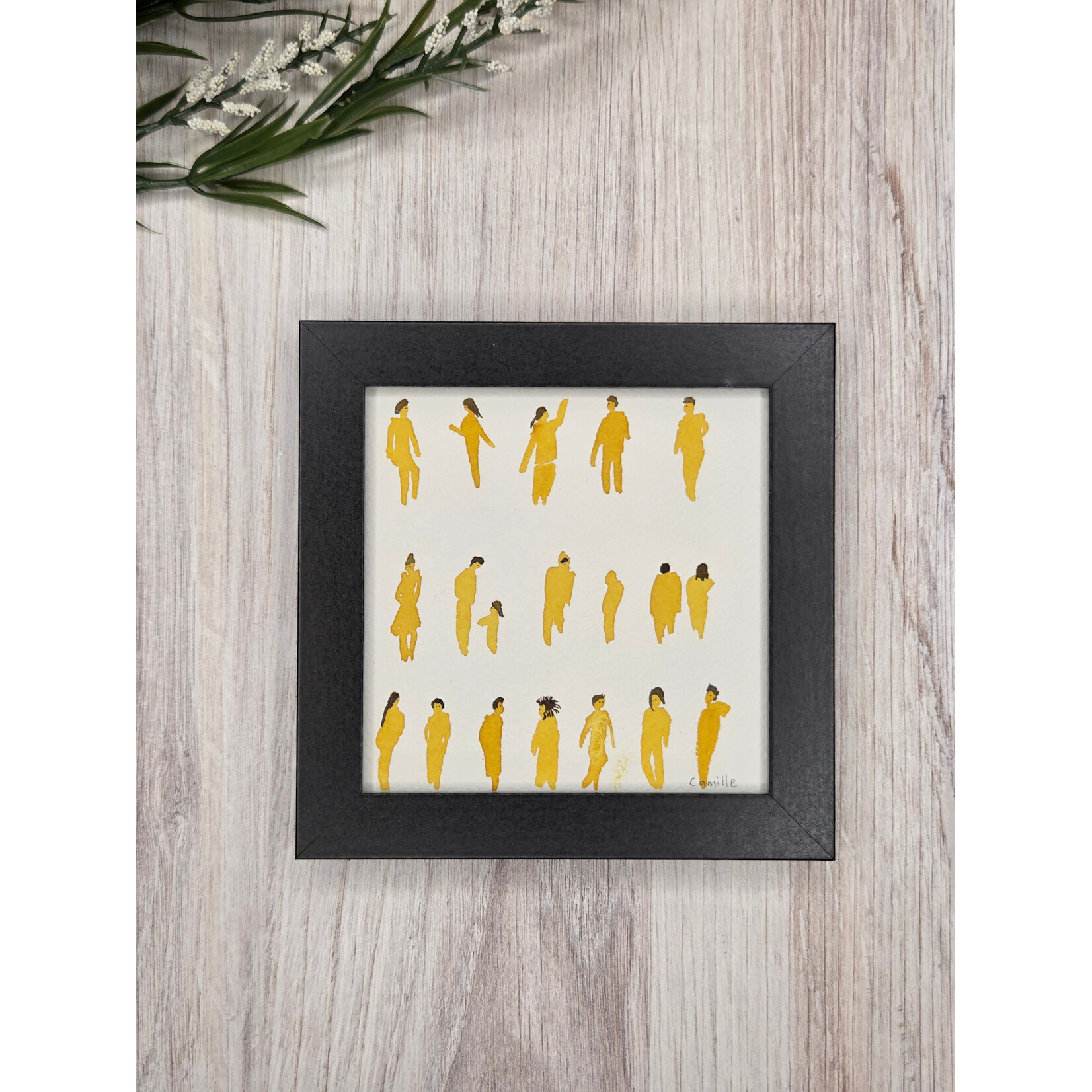 Handmade by Camille "Do You Like My Hair" - mini framed original - 5x5"