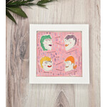 Handmade by Camille "Good Stuff" - mini framed original - 6x6"