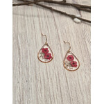 Evi Studio Botanical Earrings - Magenta & White Teardrops