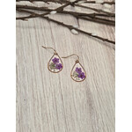 Evi Studio Botanical Earrings - Purple & White Teardrops