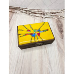 LoKo Yellow Fused Glass & Wood Treasure Box - 6x4"