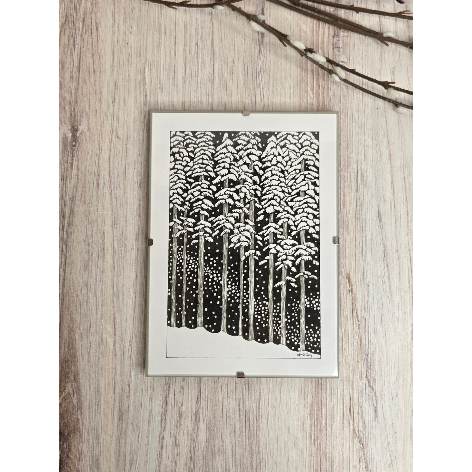 Kim Gazzaniga "Winter's Here" - framed print - 5x7"