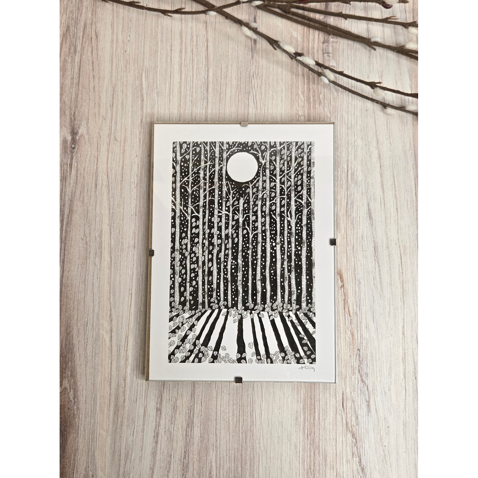 Kim Gazzaniga "Moonshadow" - framed pint - 5x7"