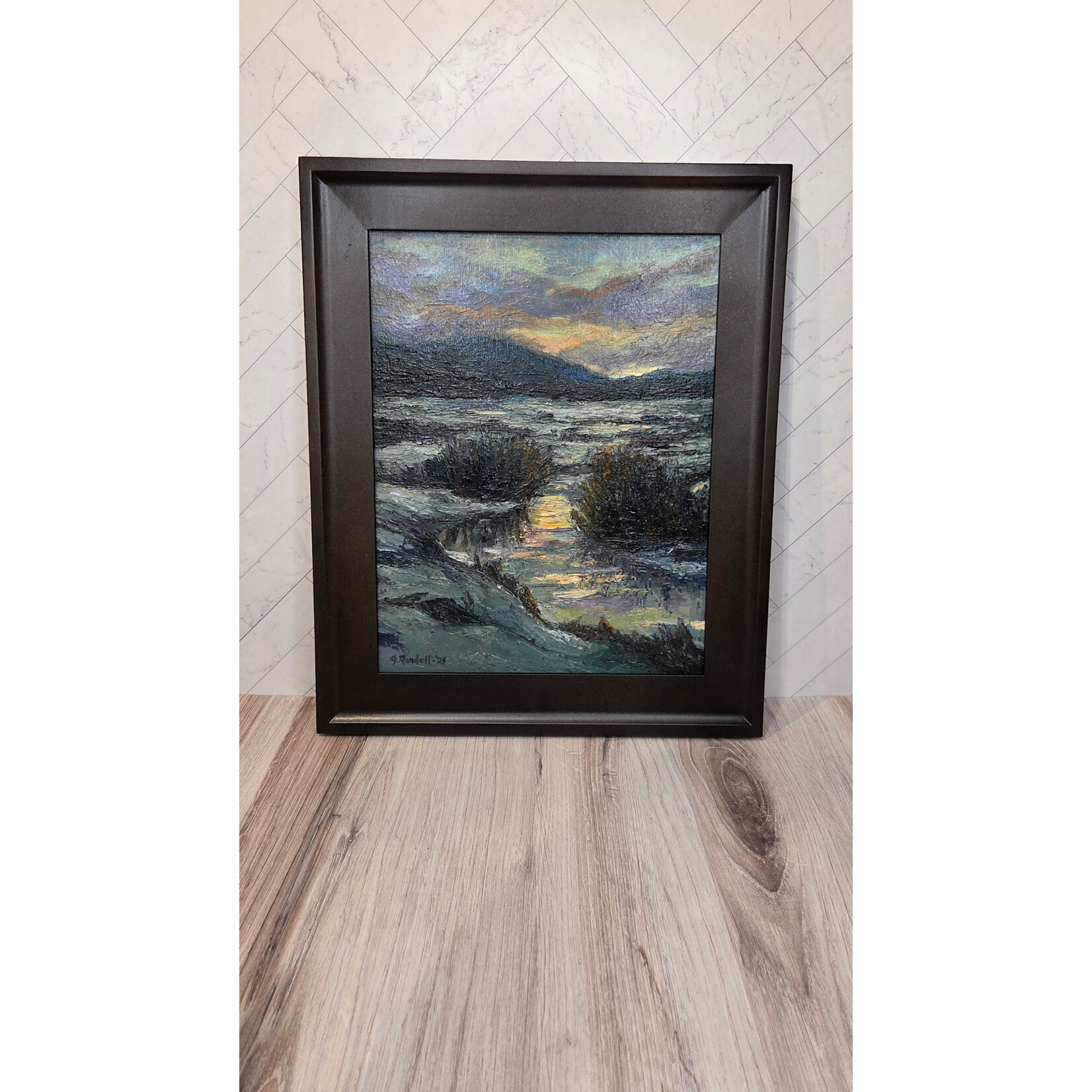 John Randall "Spring Thaw" - oil on board - 18x15"  framed