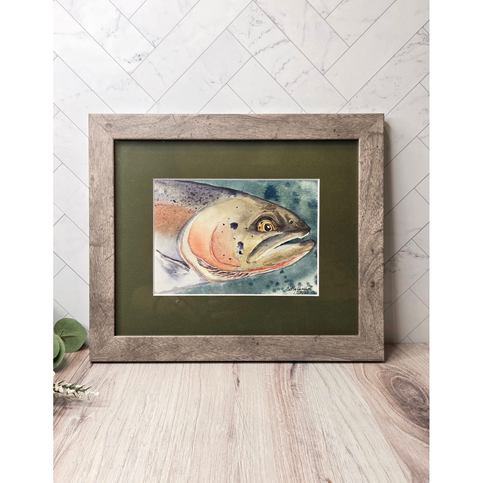 Betsy Hambleton "Lahontan Cutthroat #7" - watercolor - 10x12" framed