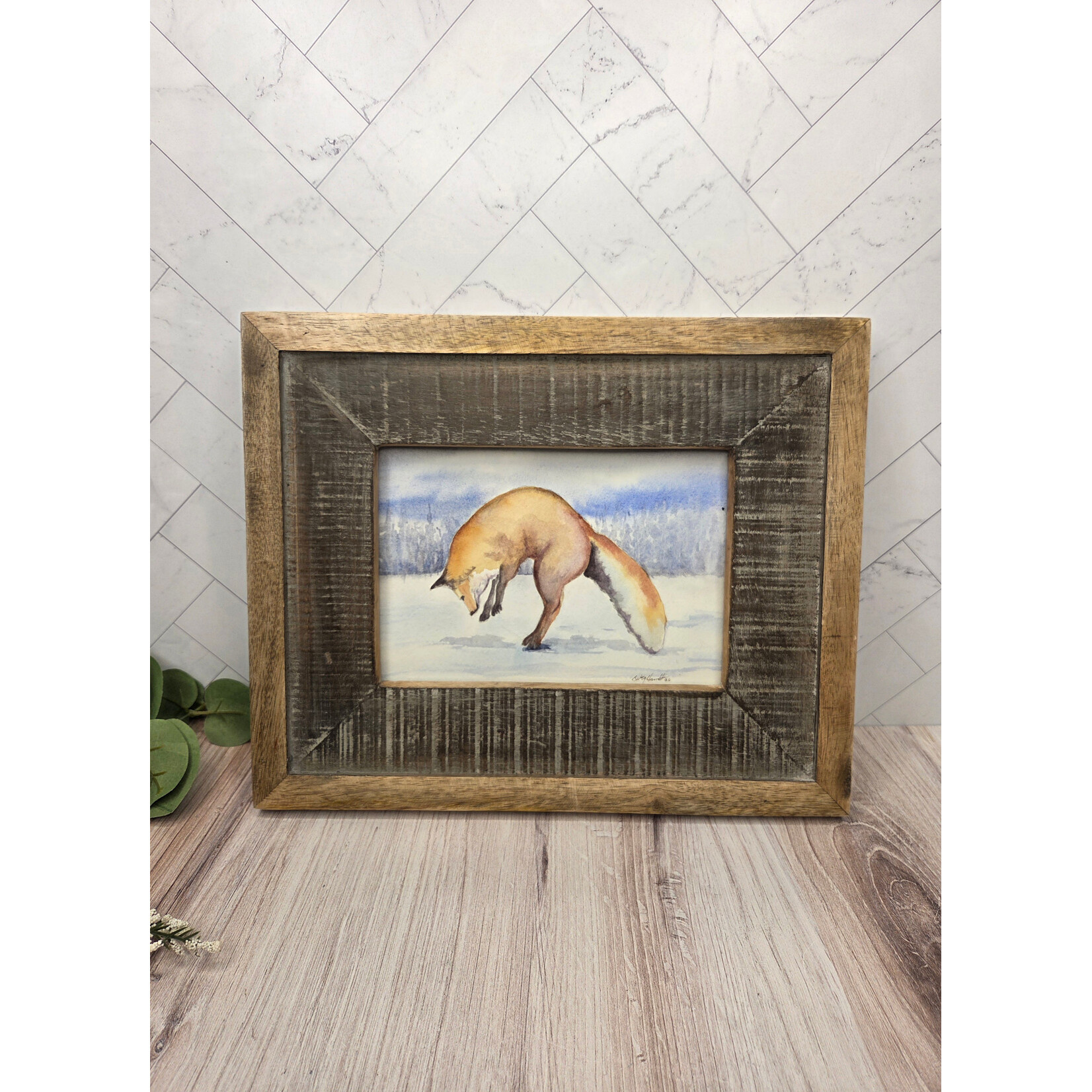 Betsy Hambleton "Fox Trot" - watercolor - 9x11" framed