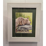 Betsy Hambleton "Grizzly Repose" - watercolor - 15x18" framed