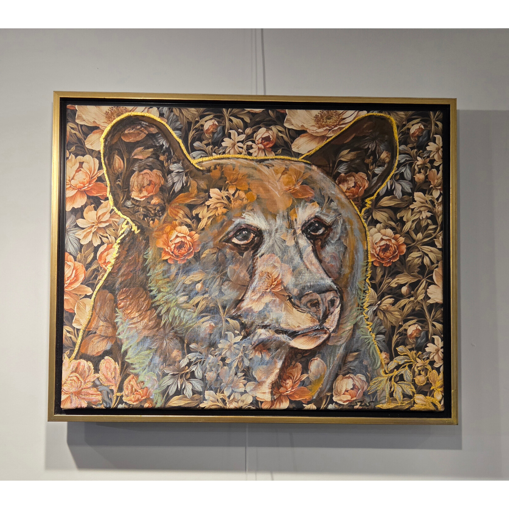 Sara L Smith "Golden Girl" - mixed media - framed
