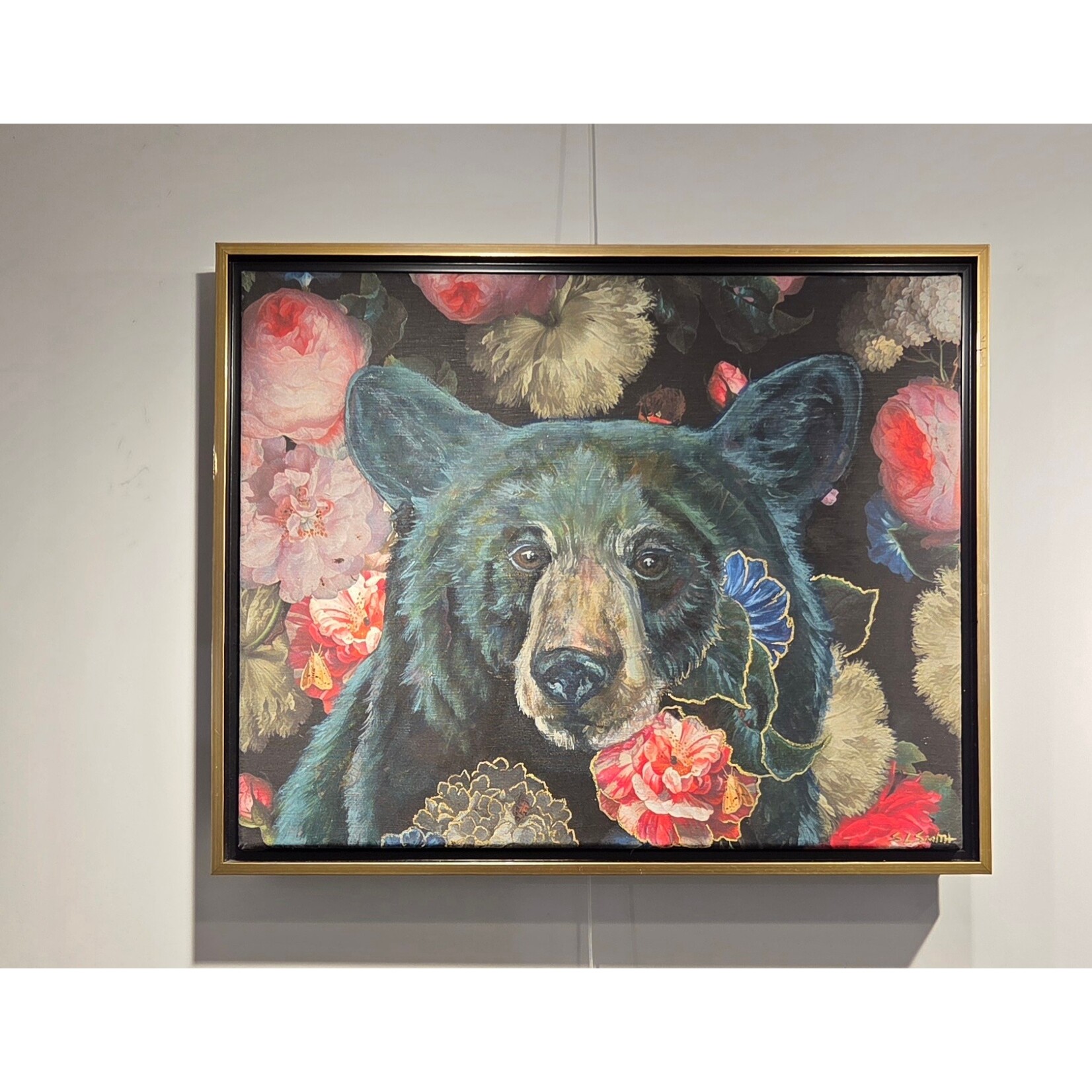 Sara L Smith "Baby Bear" - mixed media - framed