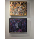 Sara L Smith "Quilter" - mixed media - 21x17" framed