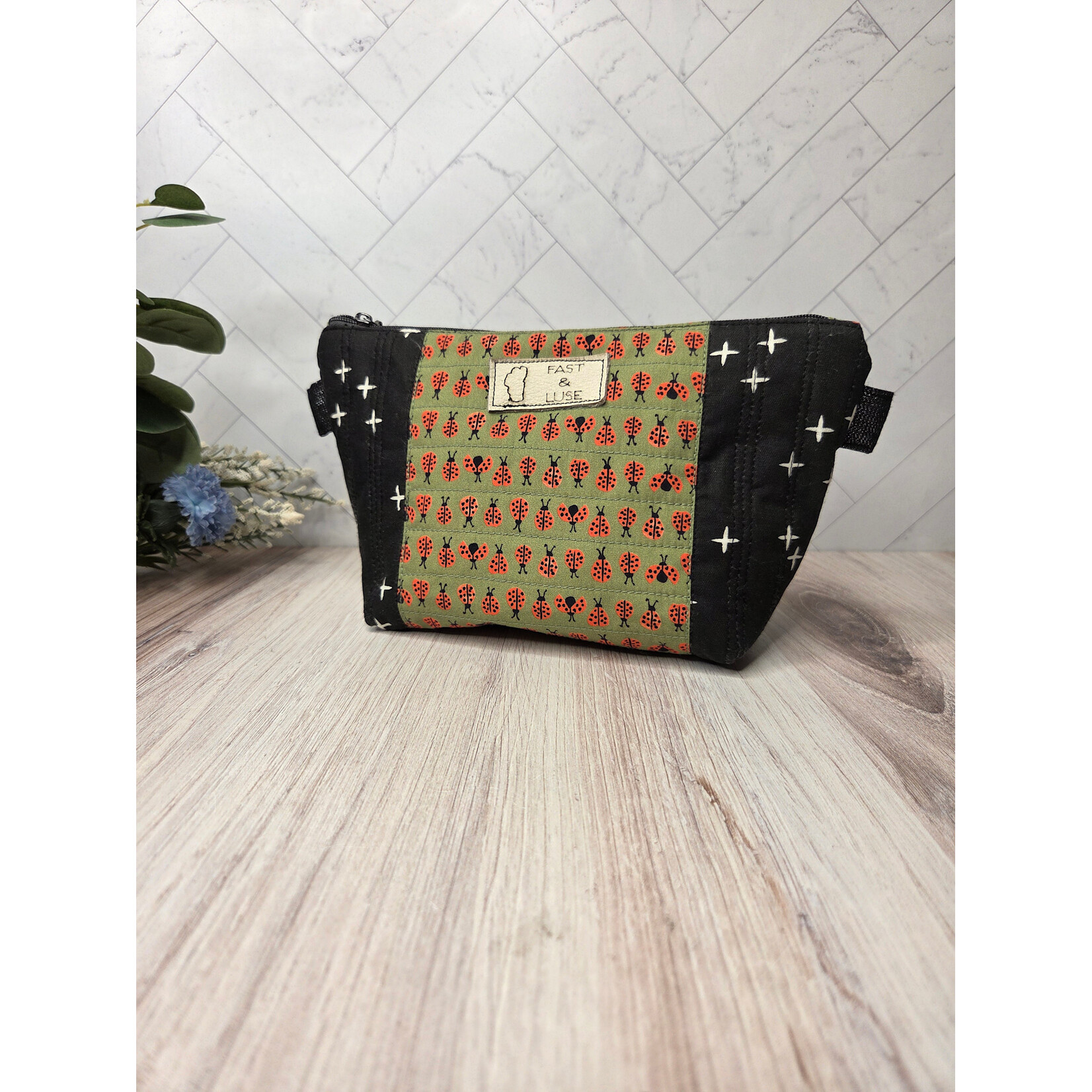 Fast and Luse Zipper Pouch - Ladybugs w/ Black - medium