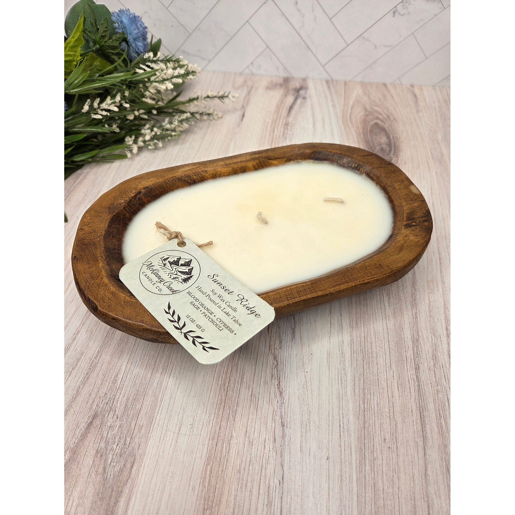 McKinney Creek Candle Company Sunset Ridge - classic wood bowl candle