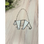 Deep Lake Creations Stained Glass Bear - White - 5x3"