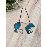 Deep Lake Creations Stained Glass Bear - Blue - 5x3"