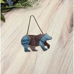 Deep Lake Creations Stained Glass Bear - Purple & Blue - 5x3"
