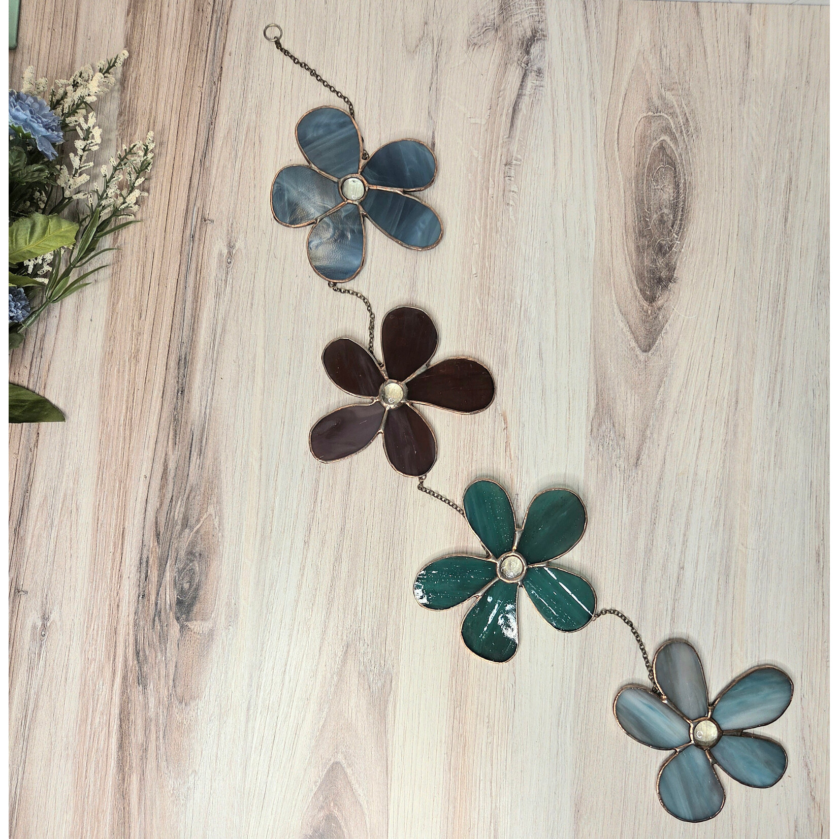 Deep Lake Creations Stained Glass Flower Chain - 27"