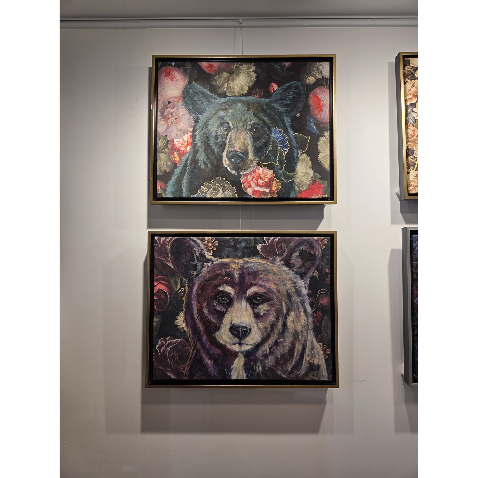 Sara L Smith "Shadow Bear" - mixed media - 12x17" fram ed