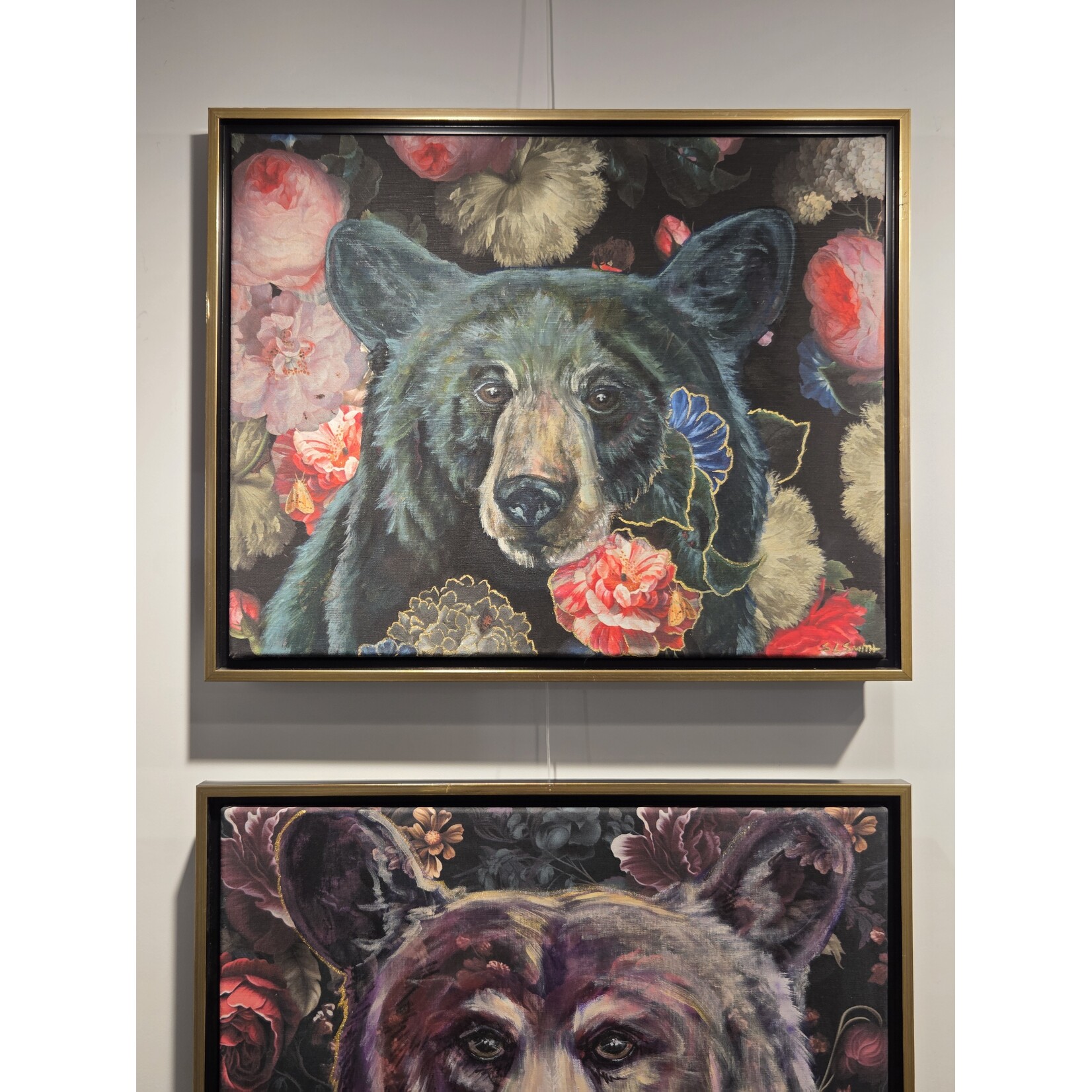 Sara L Smith "Baby Bear" - mixed media - framed