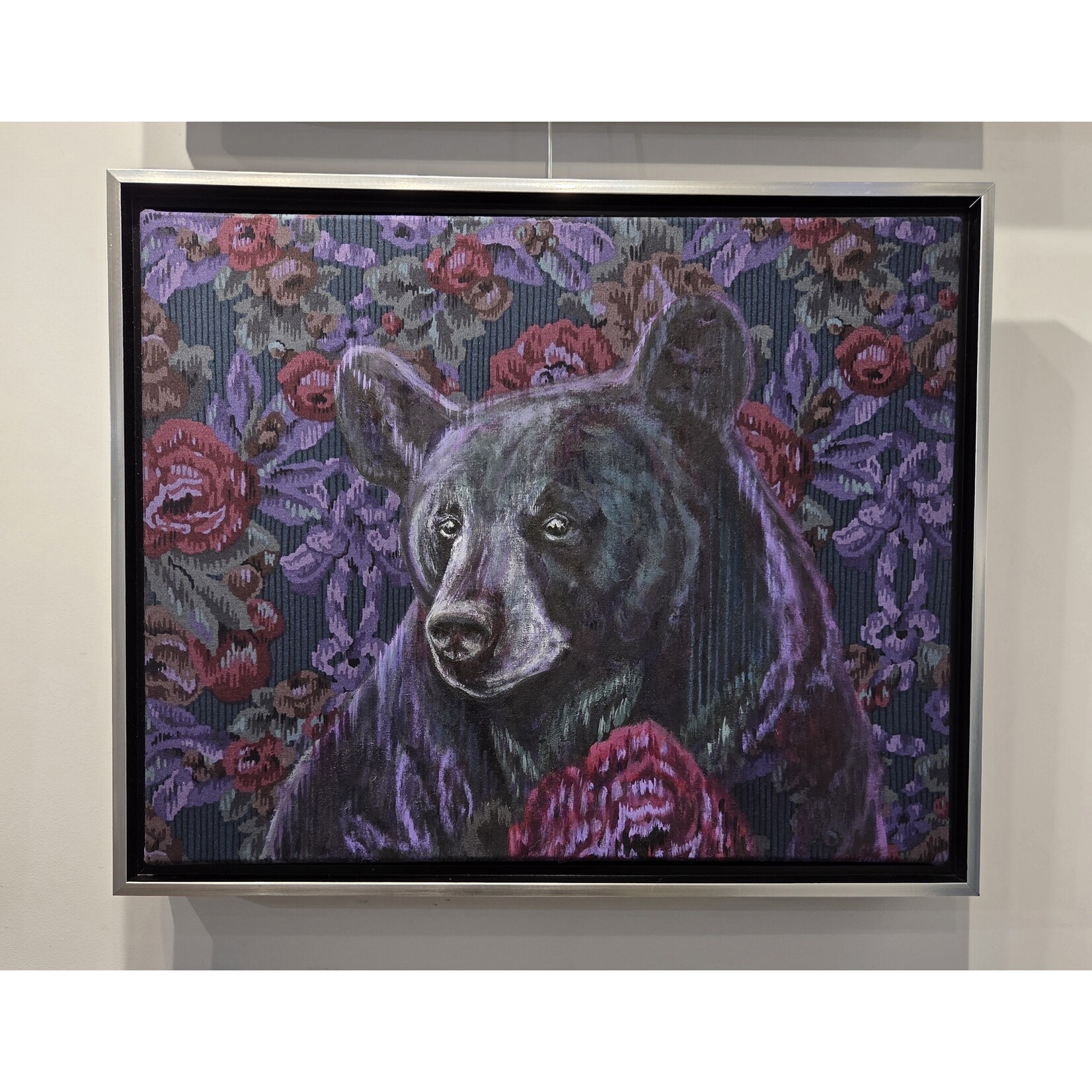 Sara L Smith "Quilter" - mixed media - 21x17" framed