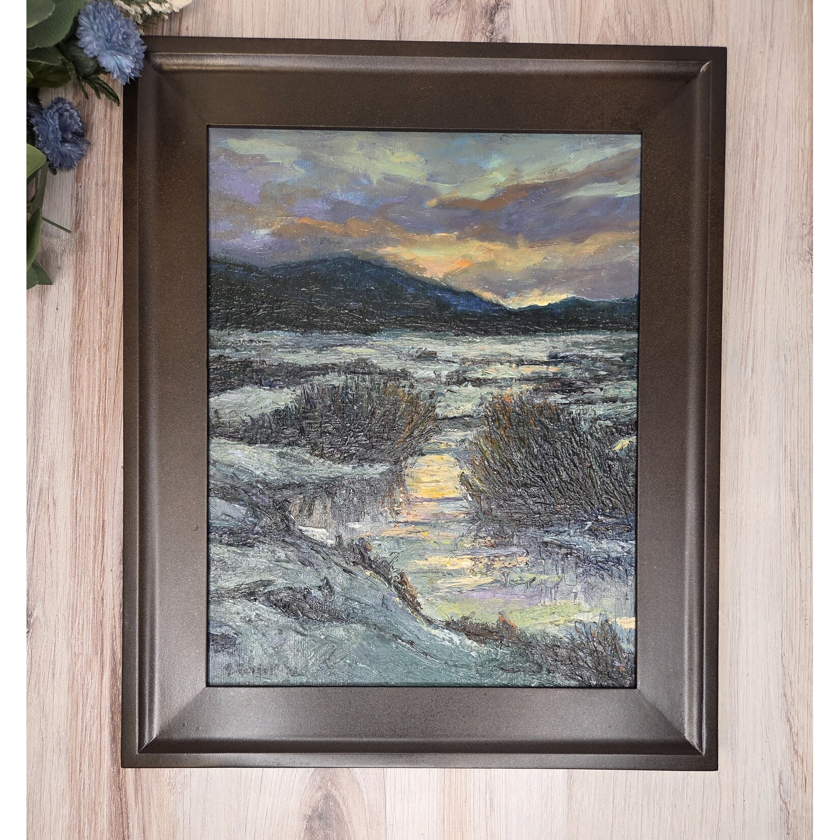 John Randall "Spring Thaw" - oil on board - 18x15"  framed