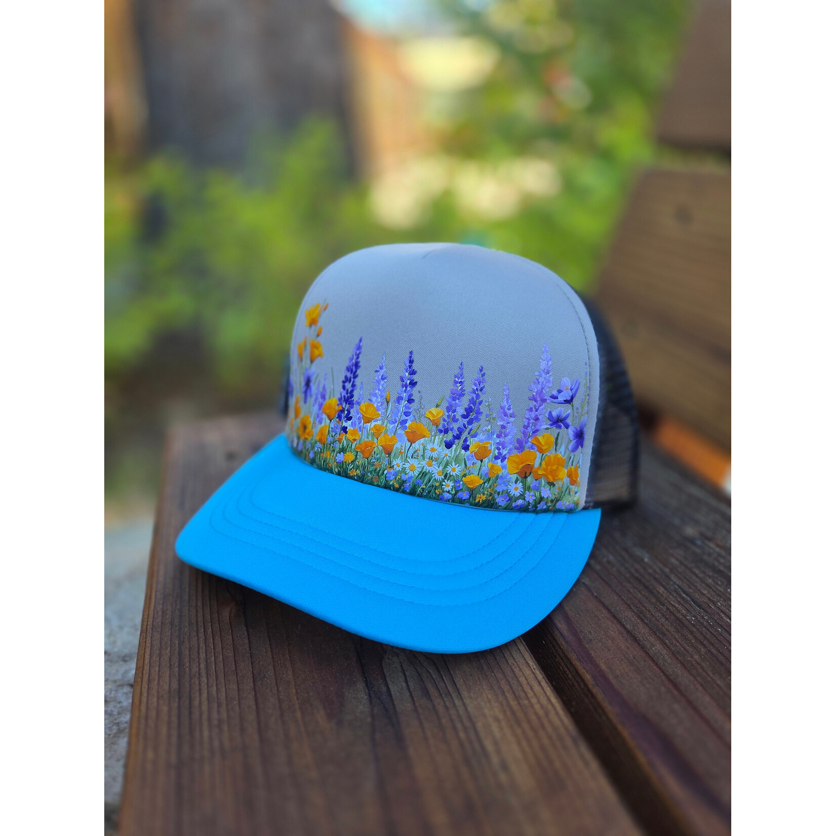 We the Trees Wildflower Hat - Foam Trucker - Blue/Gray/Black - 58cm