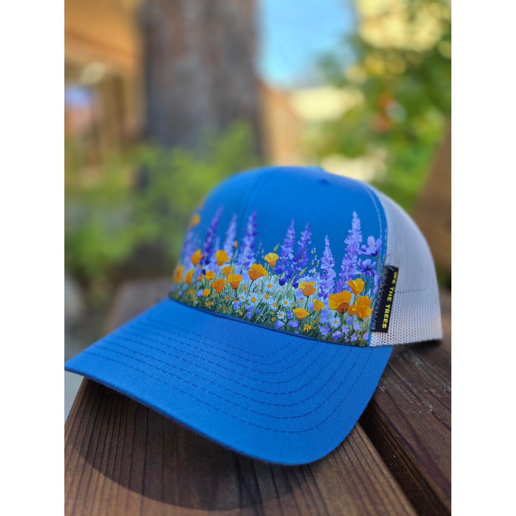 We the Trees Wildflower Hat - Classic Baseball Style - Blue/White
