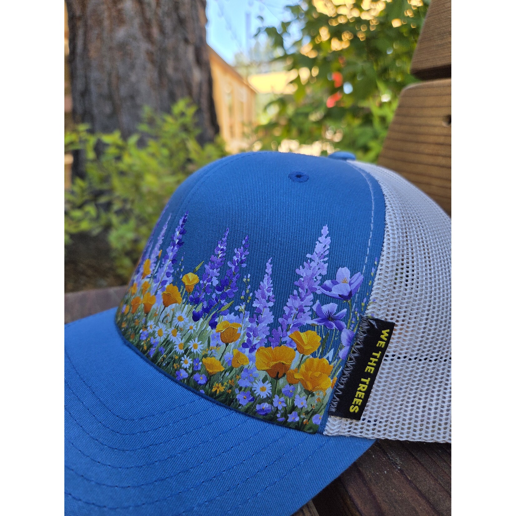 We the Trees Wildflower Hat - Classic Baseball Style - Blue/White